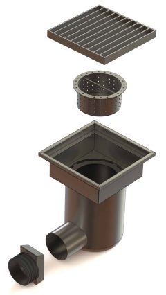 stainless steel gully pot horizontal