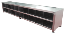 Stainless Steel Locker Bench with Shoe Storage