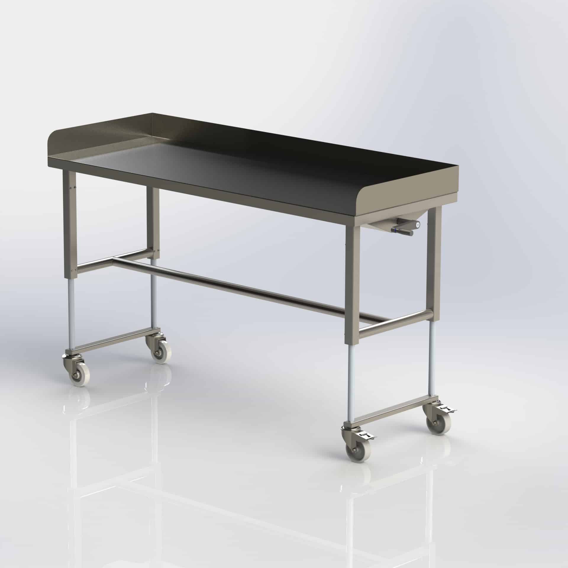 adjustable height stainless steel table